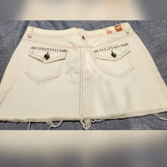 Ecko Red Denim Mini Skirt - Picture 2 of 5